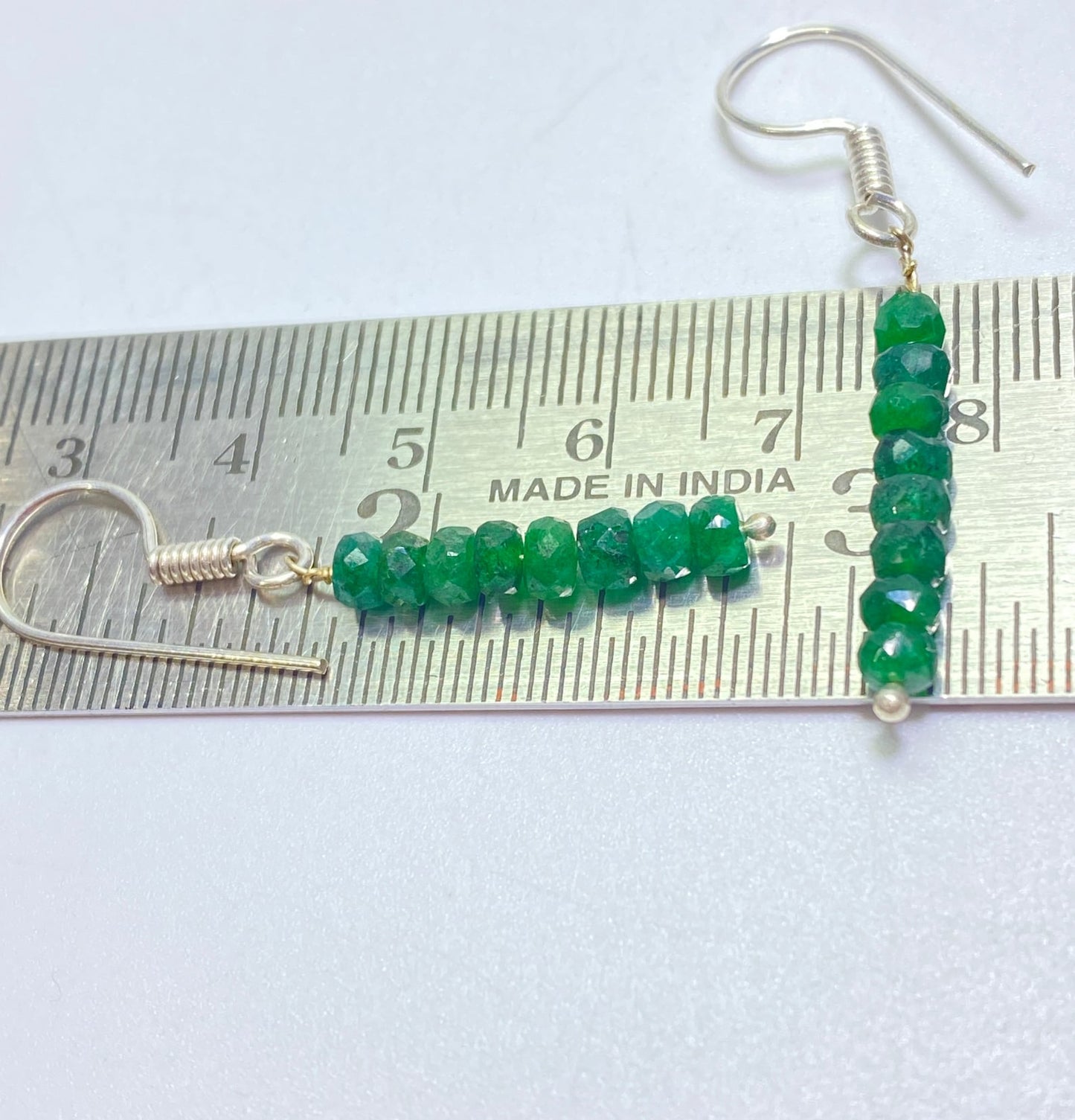 Faceted Emerald Hoop Earrings: Handmade Zambian Green Gemstone