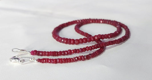 Elegant Faceted Ruby Beads Necklace with Natural Charm