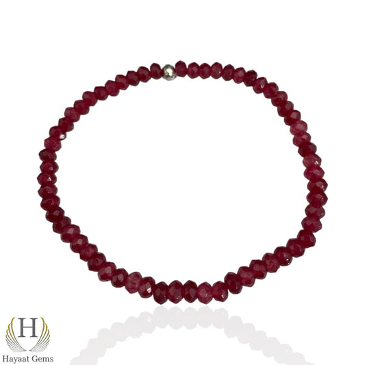 Blue Sapphire Bracelet: Faceted Gemstone Stretchy Healing Beads