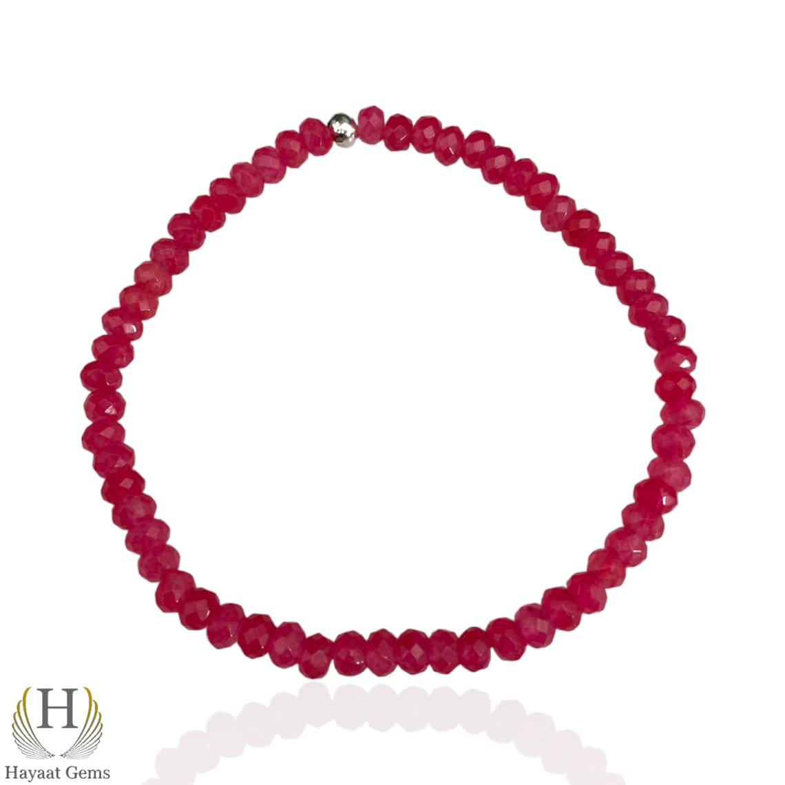 Mozambique Ruby Bracelet: Pink Faceted Gemstone Beads (4mm)