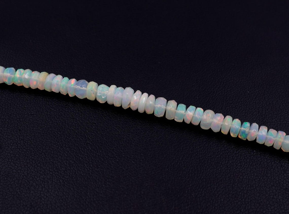 Natural Ethiopian Multi Fire Opal Beads Bracelet, Welo Fire Roundel, Gemstone Jewelry