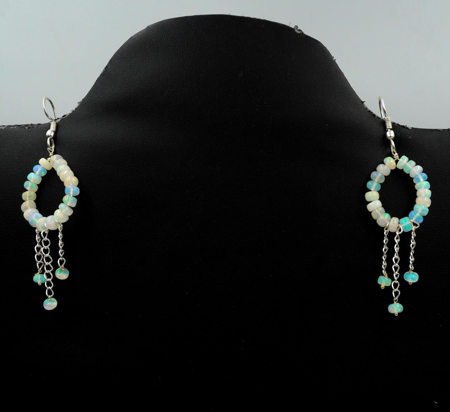 Natural Ethiopian Opal Beads Earrings Silver & Gold Earrings Gift For Her