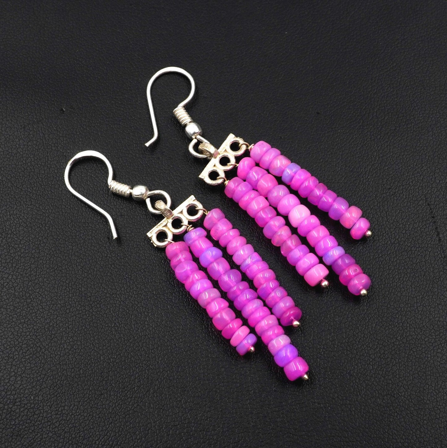 Natural Ethiopian Opal Beads Earrings, Sterling Silver & Gold Finish