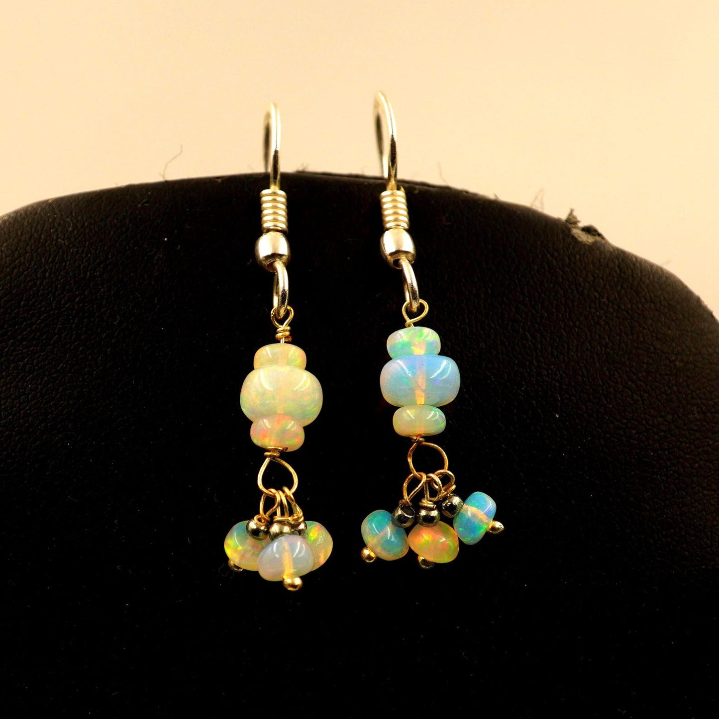 Natural Ethiopian Opal Beads Earrings 925 Silver Sterling Earrings Gift For Her