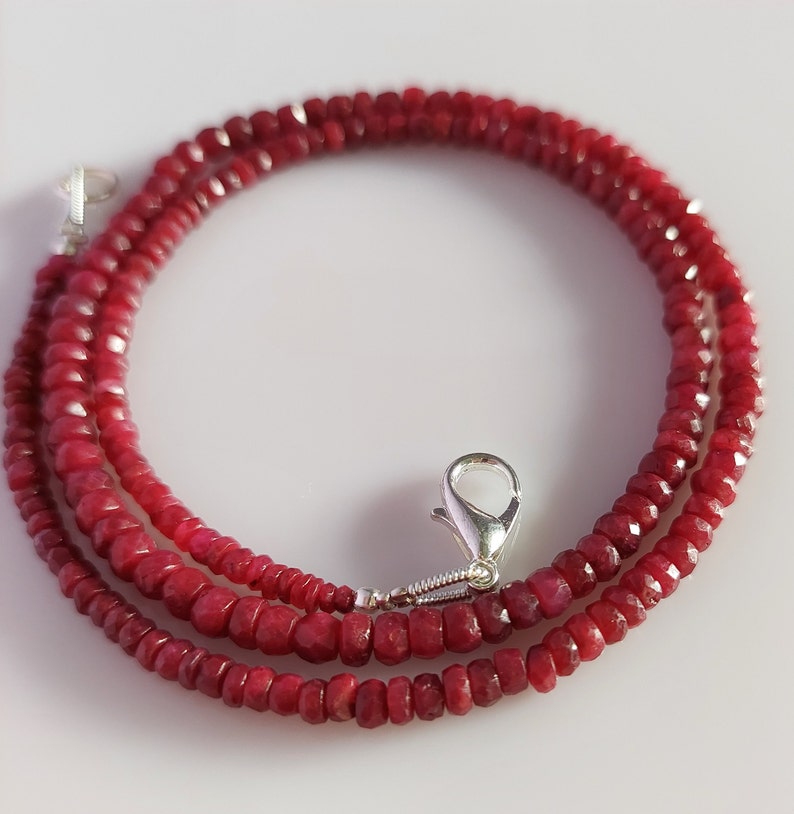 Elegant Faceted Ruby Beads Necklace with Natural Charm