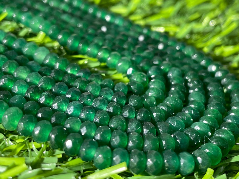 Faceted Zambian Emerald Beads: 4mm Green Gemstone Strand
