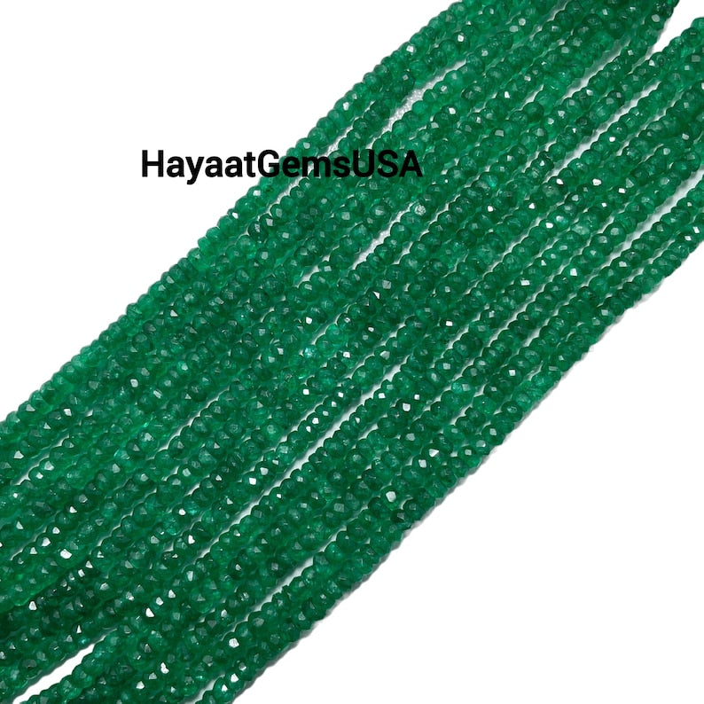 Faceted Zambian Emerald Beads: AAA+ Quality, 4-5mm Loose Gemstone String