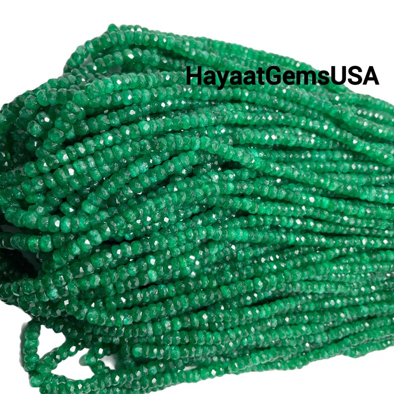 Faceted Zambian Emerald Beads AAA+ Quality - 4-5mm Loose GemstoneFaceted Zambian Emerald Beads AAA+ Quality - 4-5mm Loose Gemstone
