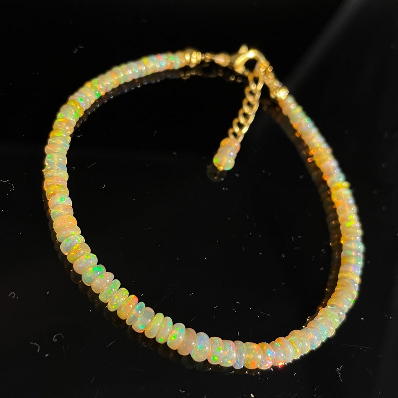 Ethiopian Golden Opal Bracelet - Handcrafted Beaded Jewelry