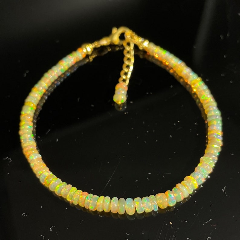 Ethiopian Golden Opal Bracelet - Handcrafted Beaded Jewelry