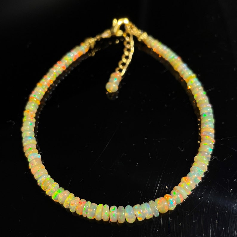 Ethiopian Golden Opal Bracelet - Handcrafted Beaded Jewelry