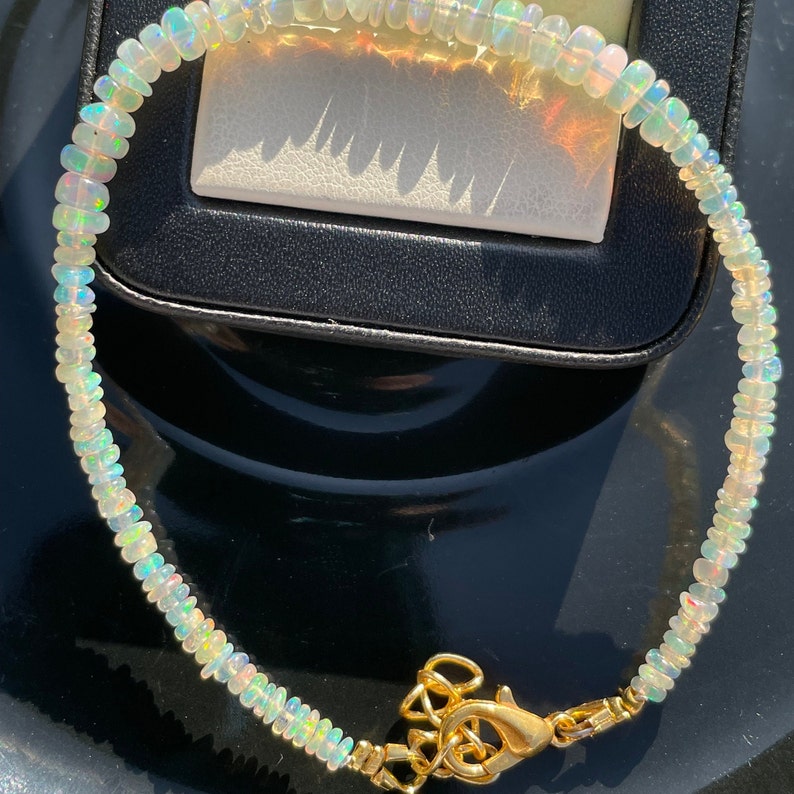 Natural Ethiopian Opal Beads Bracelet: Handmade Gemstone Jewelry