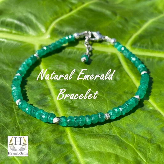 Gift of Nature's Beauty: Genuine Zambian Emerald Bracelet