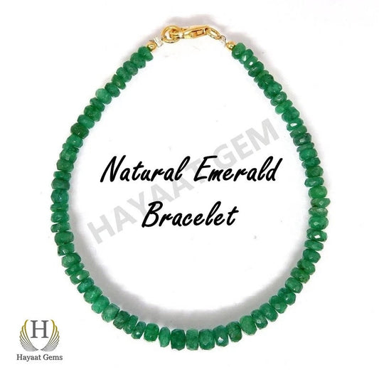 Natural Zambian Emerald Faceted Bead Bracelet