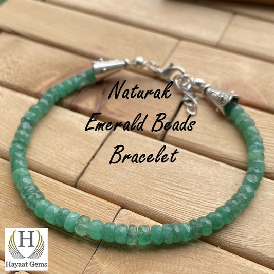 Handmade AAA Zambian Emerald Beaded Bracelet: Faceted Gemstone Jewelry