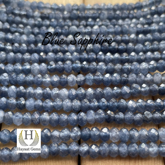 AAA Blue Sapphire Faceted Round Gemstone Beads: 4mm Polished Jewelry Making