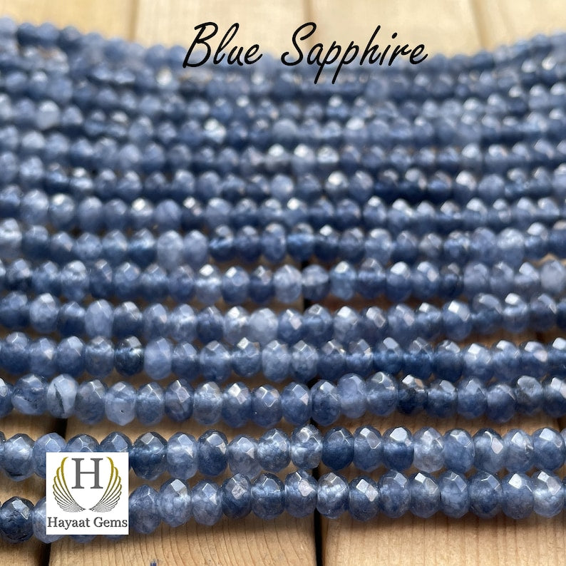 AAA Blue Sapphire Faceted Round Gemstone Beads: 4mm Polished Jewelry Making