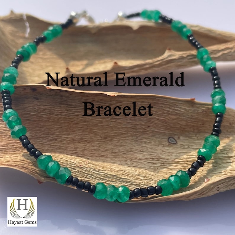 Faceted Emerald Beaded Bracelet: AAA Quality Gemstone Jewelry