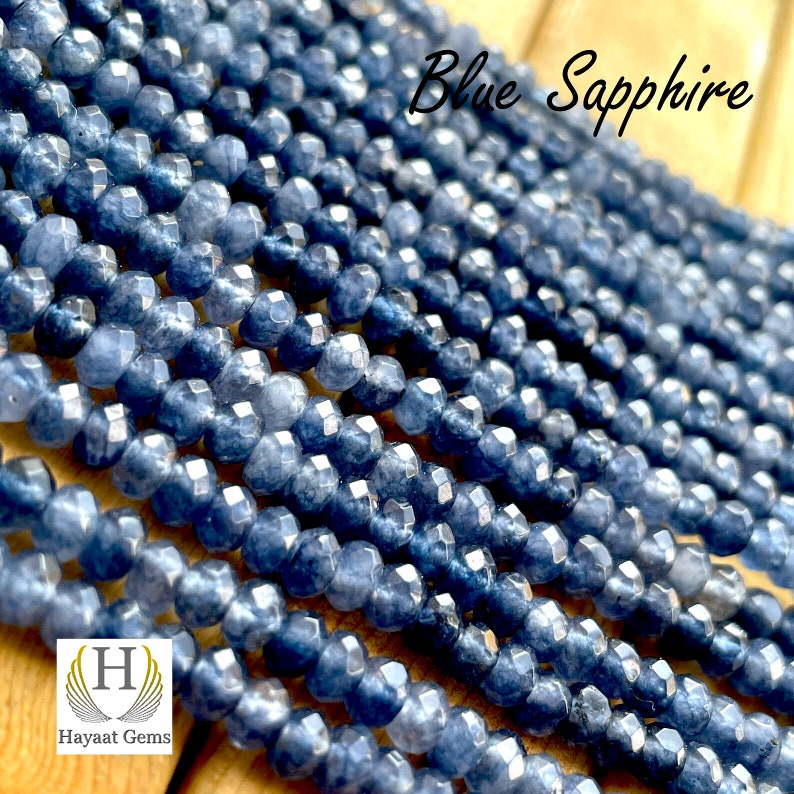 AAA Blue Sapphire Faceted Round Gemstone Beads: 4mm Polished Jewelry Making