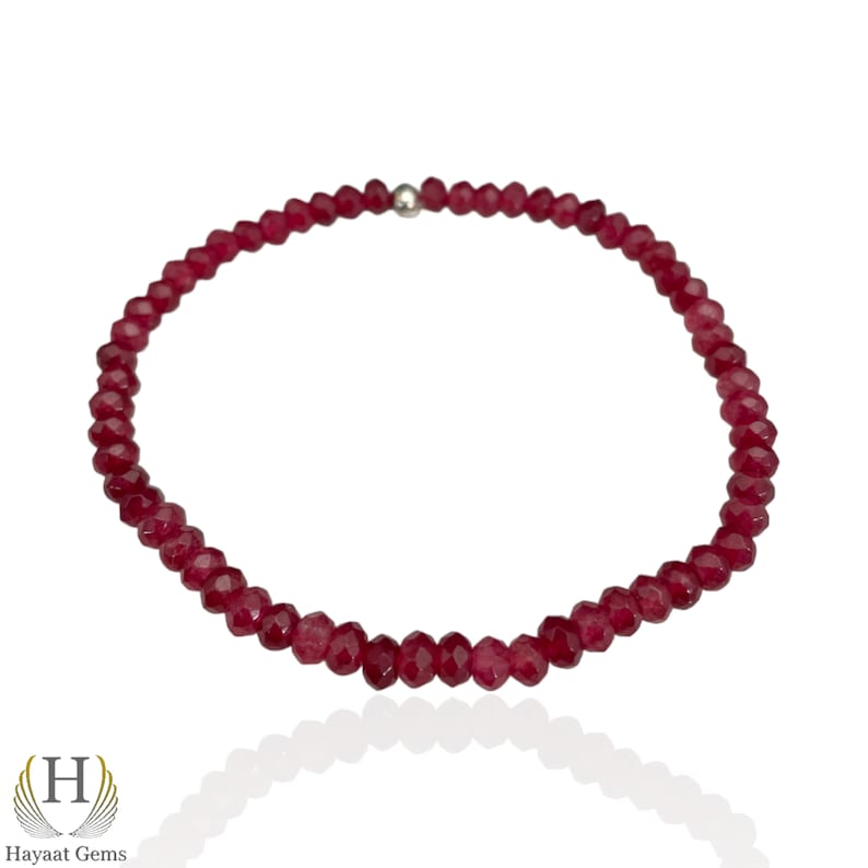 Blue Sapphire Bracelet: Faceted Gemstone Stretchy Healing Beads