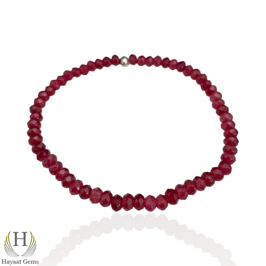 Blue Sapphire Bracelet: Faceted Gemstone Stretchy Healing Beads