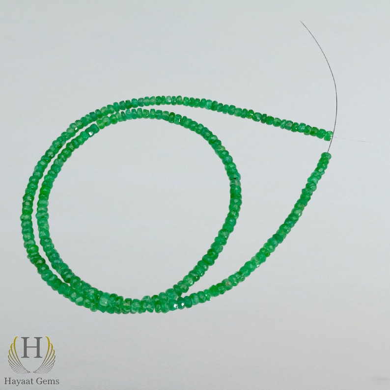 Zambian Emerald Faceted Beads Strand: Green Gemstone Jewelry Making