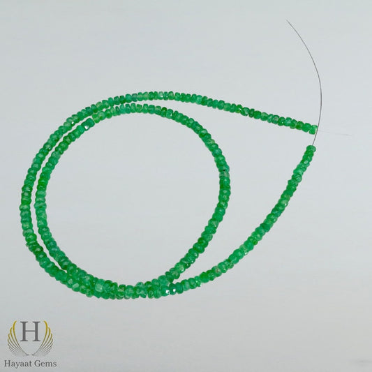 Zambian Emerald Faceted Beads Strand: Green Gemstone Jewelry Making