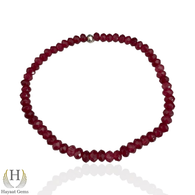Blue Sapphire Bracelet: Faceted Gemstone Stretchy Healing Beads