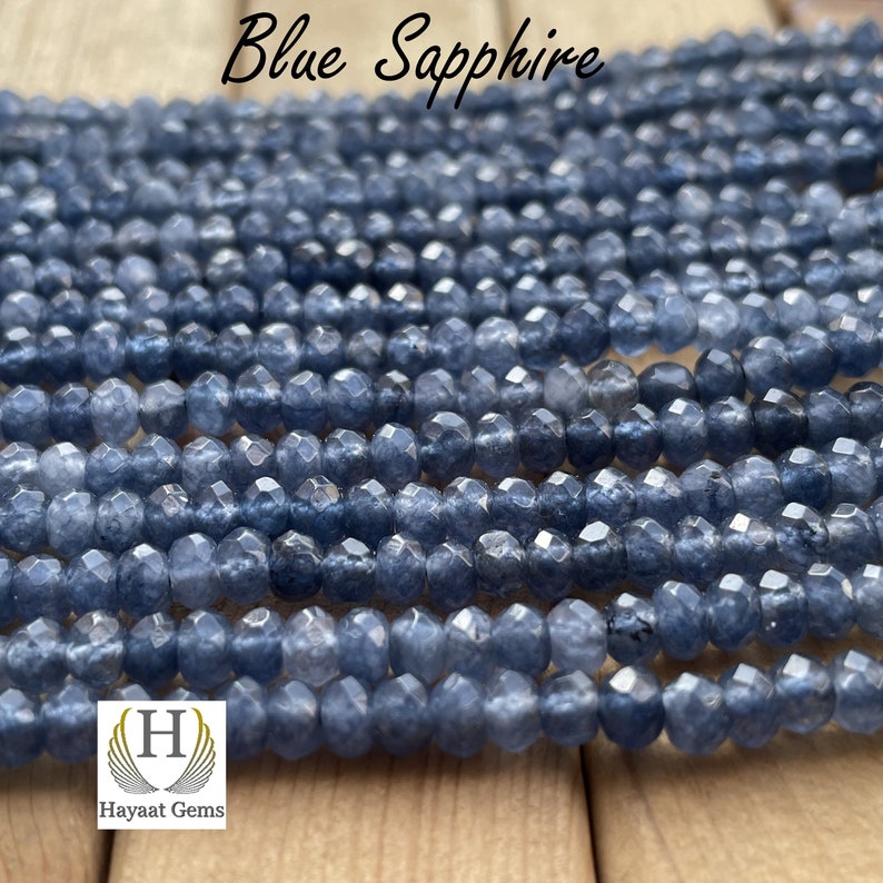 AAA Blue Sapphire Faceted Round Gemstone Beads: 4mm Polished Jewelry Making