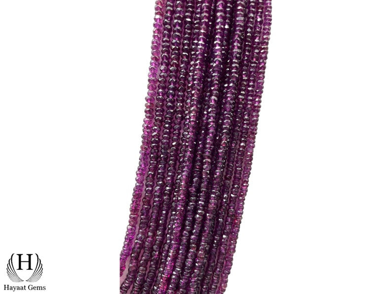 Rhodolite Garnet Beaded Necklace: 16-Line Faceted Gemstone Strand