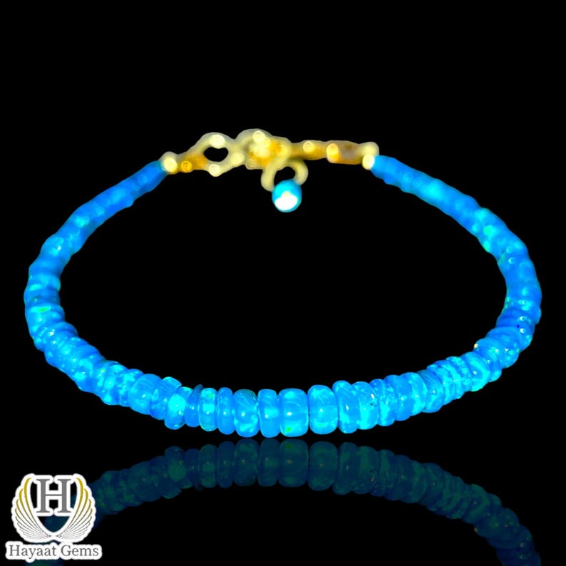 Sky Blue Opal Charm Bracelet: Sterling Silver Beaded Paraiba Opal JewelrySky Blue Opal Charm Bracelet: Sterling Silver Beaded Paraiba Opal Jewelry