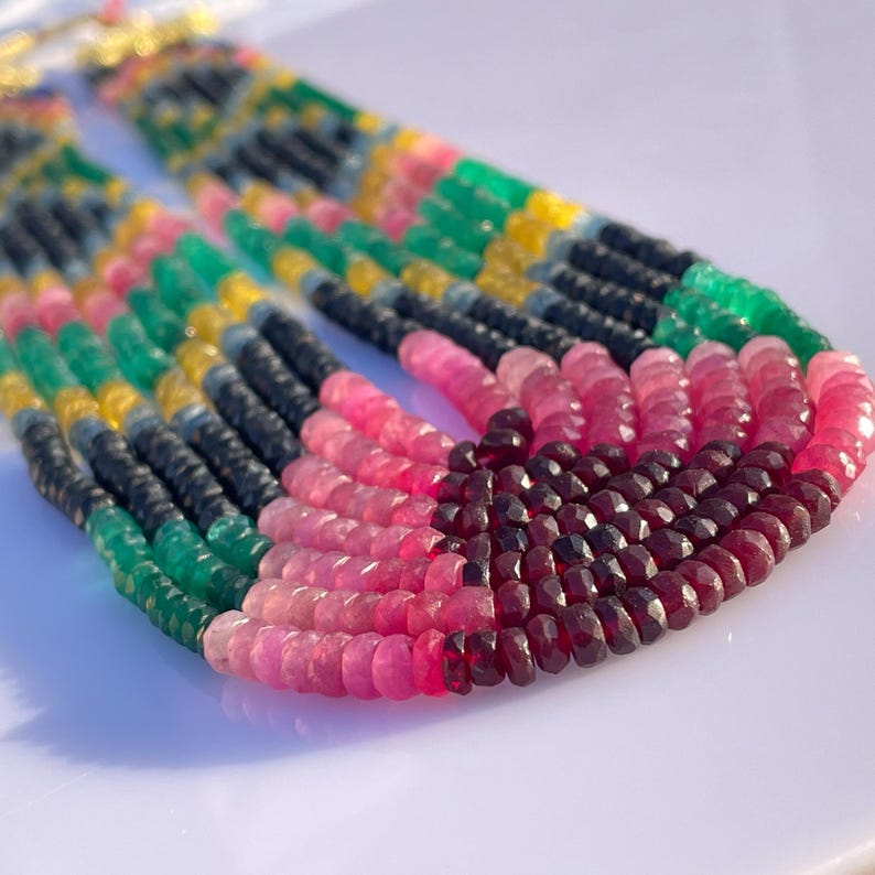 Handmade Hydro Multi Colour Gemstone Beads Necklace