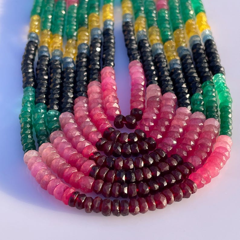 Handmade Hydro Multi Colour Gemstone Beads Necklace