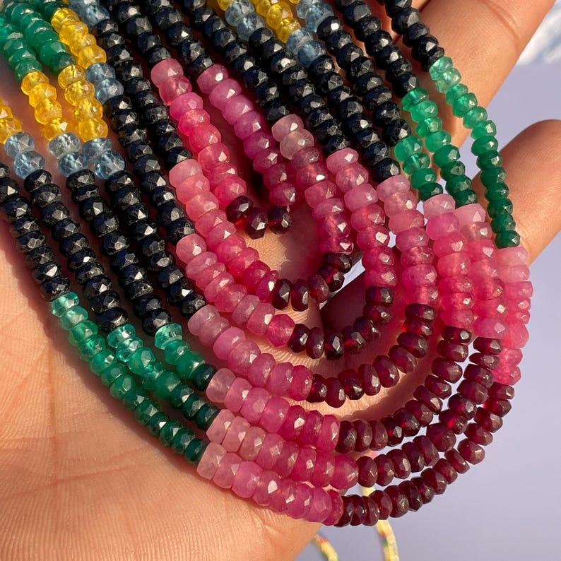 Handmade Hydro Multi Colour Gemstone Beads Necklace