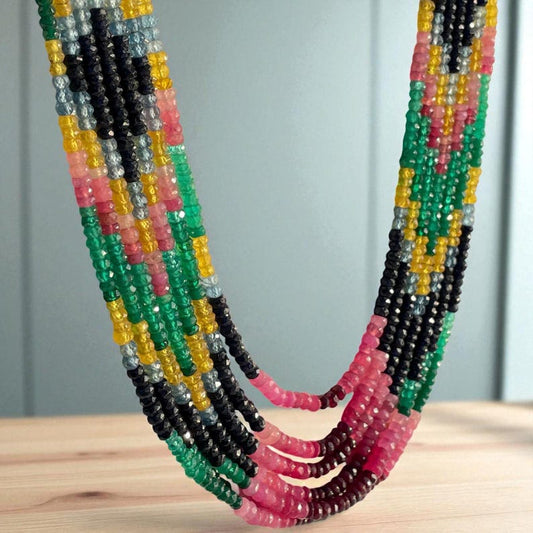 Handmade Hydro Multi Colour Gemstone Beads Necklace