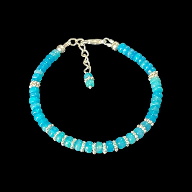 Paraiba Opal Bracelet: Sterling Silver, Rainbow Fire Gemstone