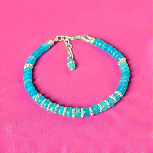 Ethiopian Opal Bracelet: 925 Sterling Silver, Rainbow Fire